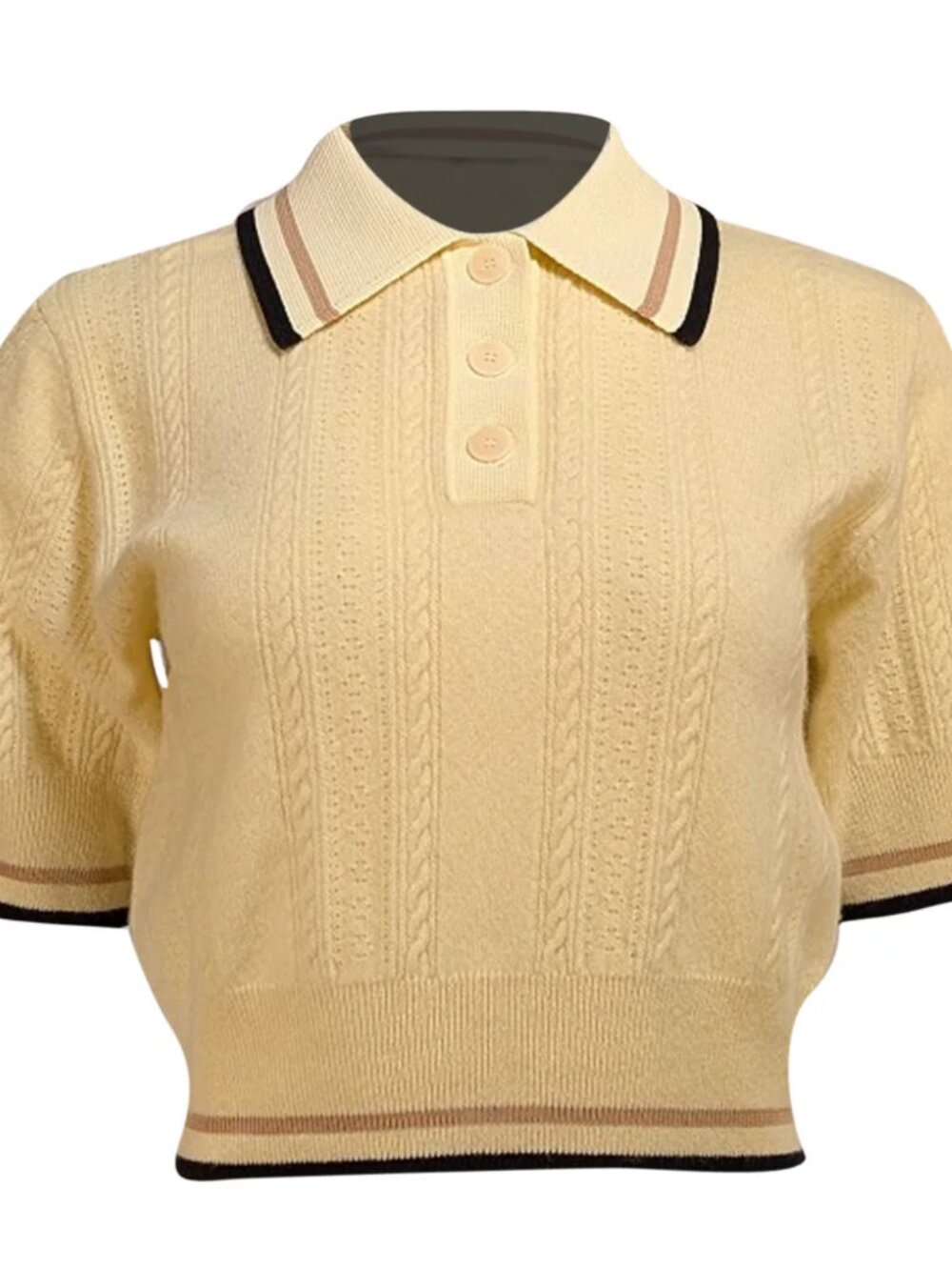 SANDRO Wool & Cashmere Short Sleeve Sweater